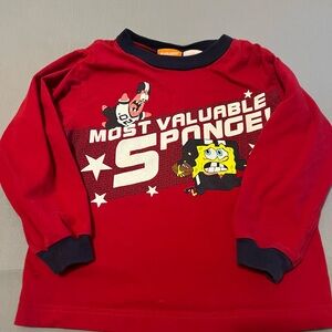 Nickelodeon Vintage 2005 SpongeBob Kids Red Long‎ Sleeve Shirt  Size 7 Boys